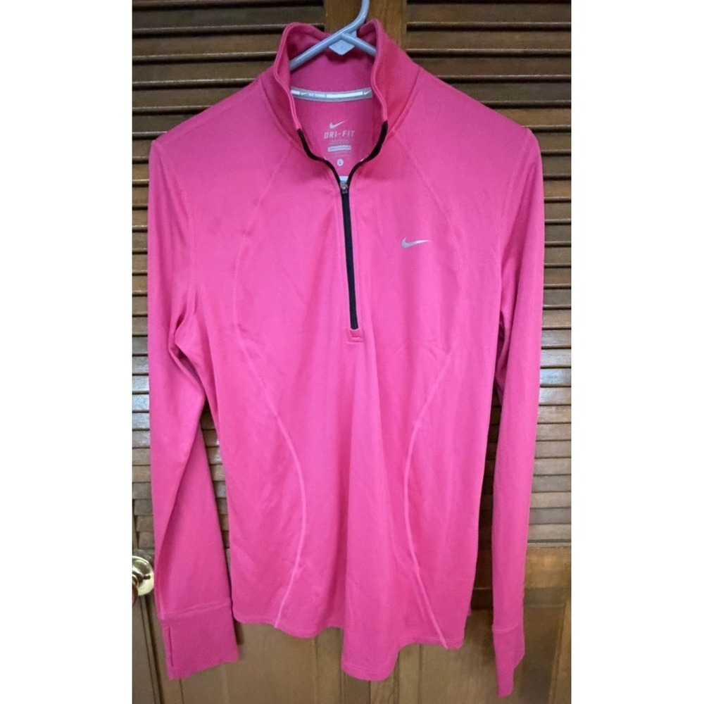 Nike Dri-FIT Running Pullover Large Pink 1/4 Zip Stay Warm Athletic NWT